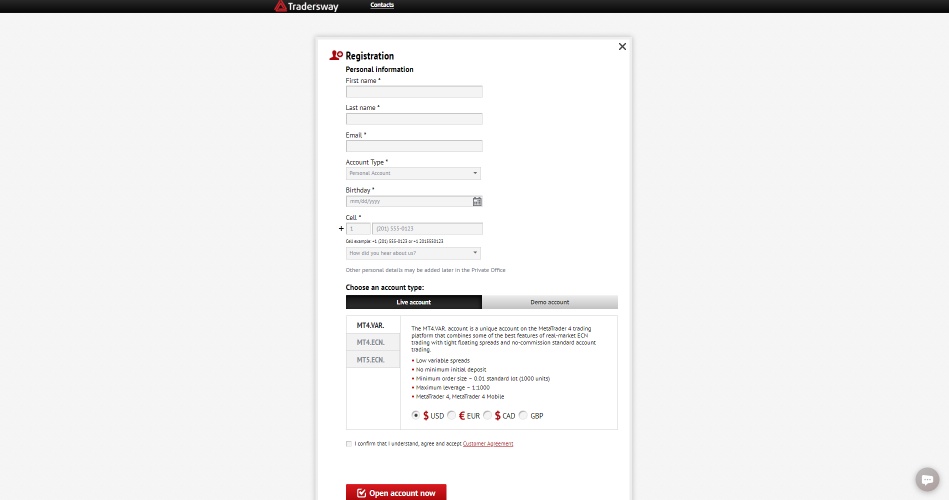 TradersWay Review account opening info TradersWay Review account opening info